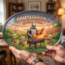 Load image into Gallery viewer, “Grill Like a Hero!” - Personalized Grilling Plate - Gift for Dads, Grandpas &amp; BBQ Lovers Plates PopCulturePrints
