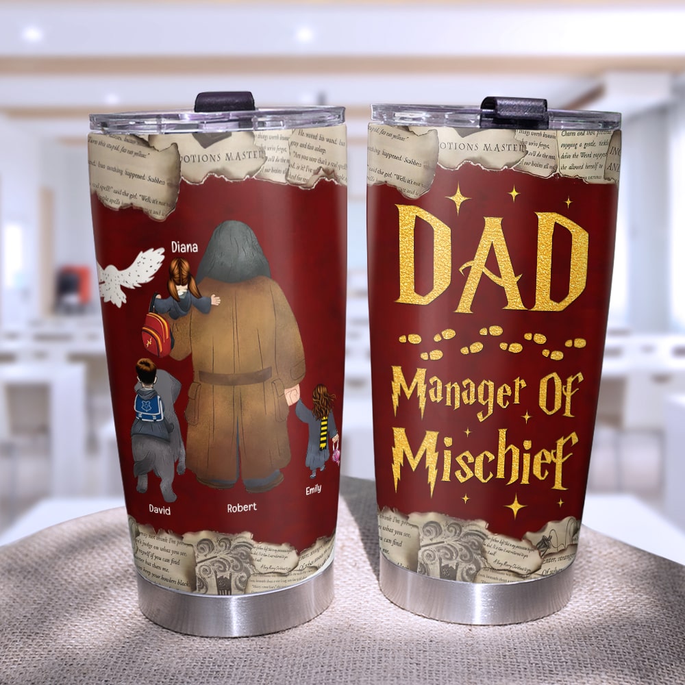 Personalized Magical Dad Tumbler - Manager of Mischief