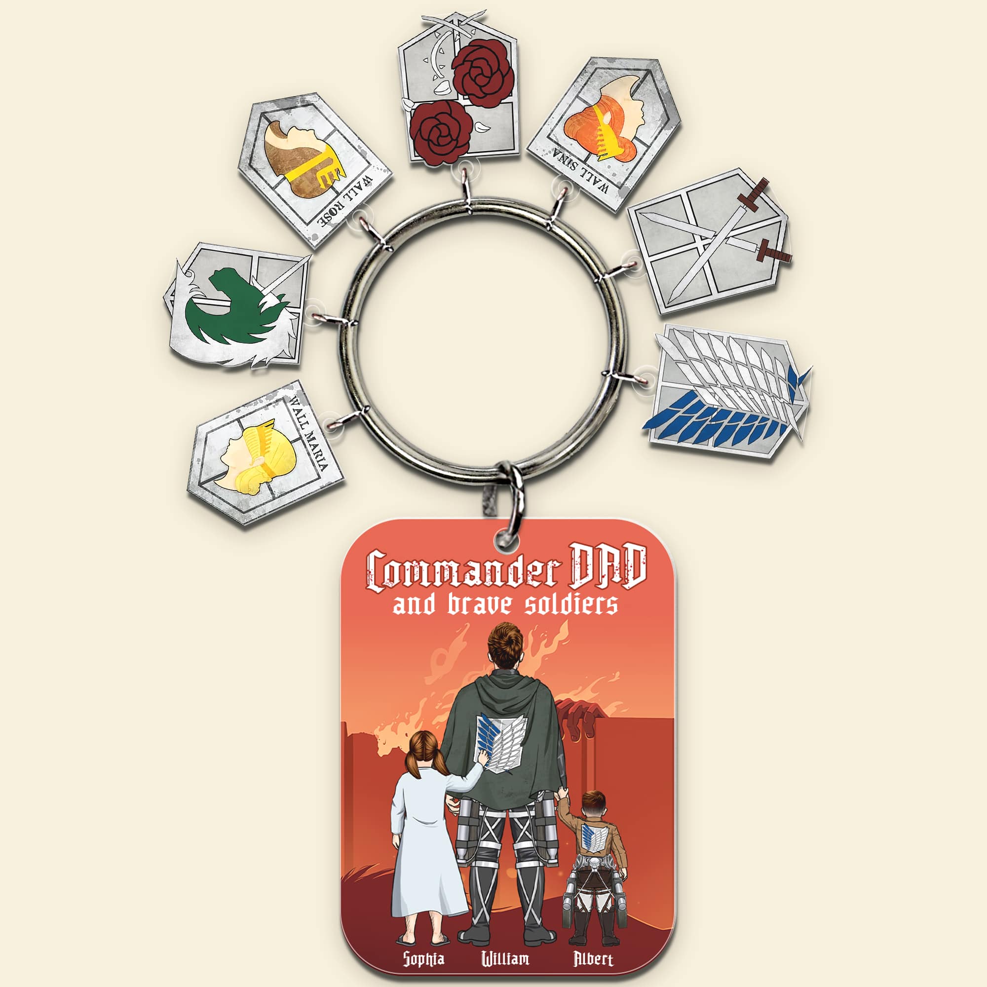 Personalized Anime-Inspired Dad Keychain - Father's Day Gift Keychains PopCulturePrints