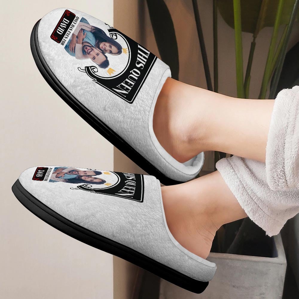 Personalized 'This Queen Only Has Eyes For' Home Slippers for Couples Shoes PopCulturePrints