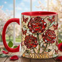 Load image into Gallery viewer, "Cherish Every Sip with Personalized Love" - Roses Mom And Kids Coffee Mug - Custom Gift for Mom, Grandma, and Loved Ones Coffee Mug PopCulturePrints
