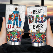 Load image into Gallery viewer, Best Dad Ever Personalized Superhero Tumbler Tumbler Cup PopCulturePrints
