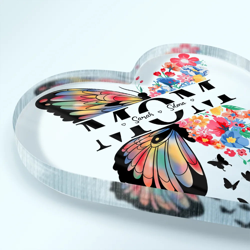 To the Best Mom - Personalized Heart Shaped Acrylic Plaque - Gift for Moms, Grandmas, and Loved Ones Acrylic Plaque PopCulturePrints