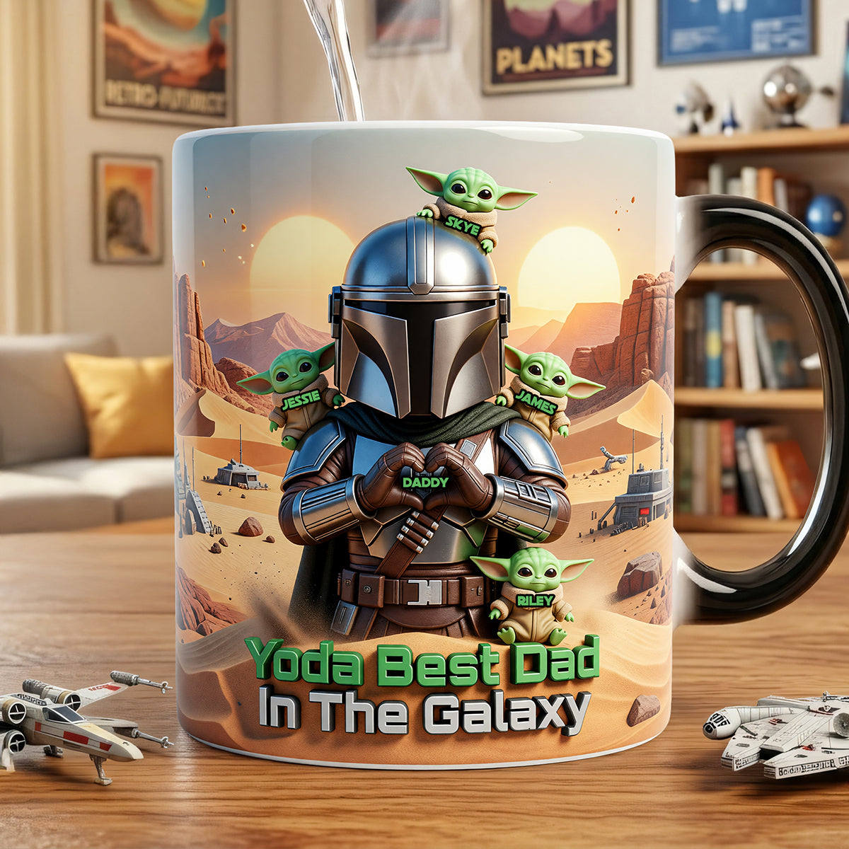 Yoda Best Dad In The Galaxy - Personalized Magic Coffee Mug for Dad Coffee Mug PopCulturePrints
