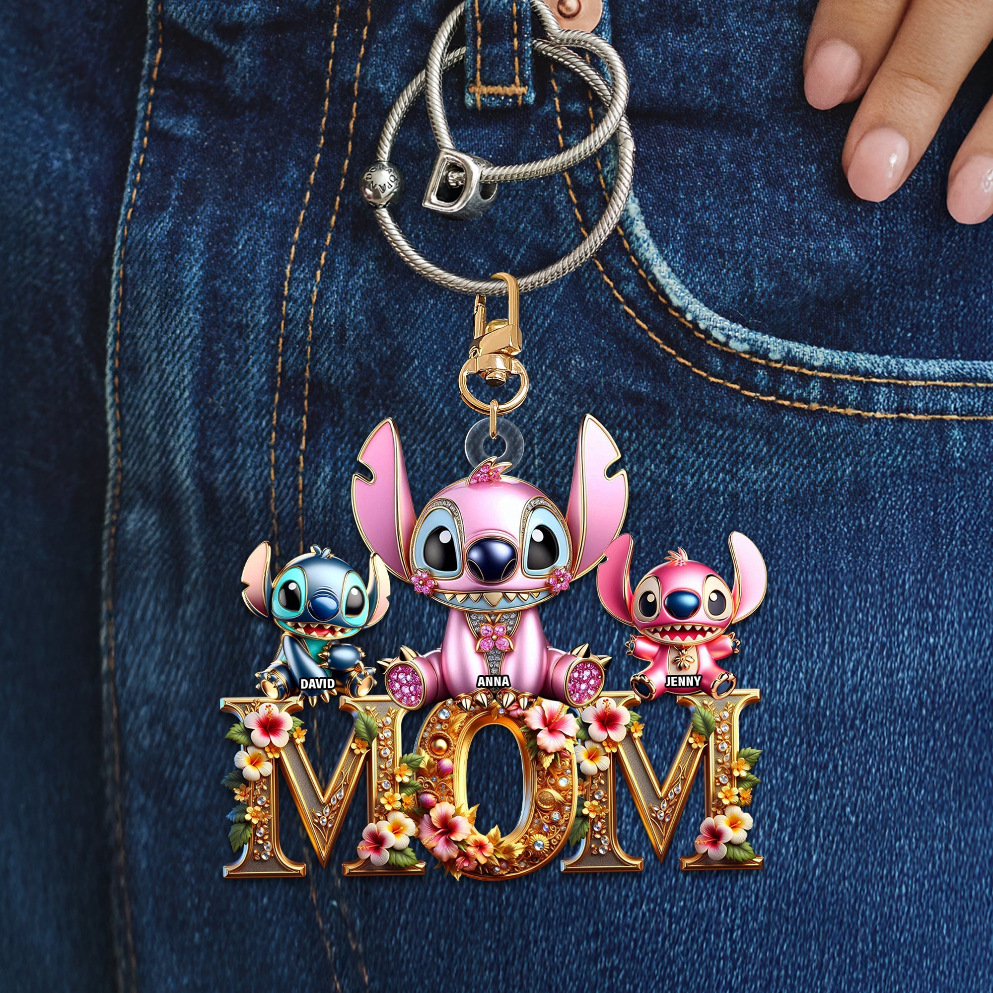 Family Love – Customizable Keychain for Mom - Perfect Gift for Moms and Grandmothers Keychains PopCulturePrints