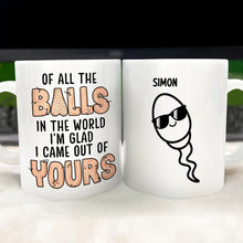 Load image into Gallery viewer, Of All The Balls - Personalized Mug for Dads and Friends Mug PopCulturePrints
