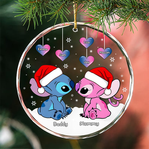 Personalized Family Christmas Ornament - Cartoon Characters Kissing Ornament PopCulturePrints