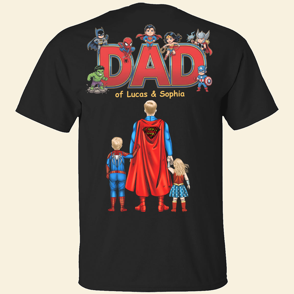 “The Best Superhero Ever” - Heroic Dad Shirt - Personalized Gift for Dads, Grandpas, and Father Figures Shirts PopCulturePrints