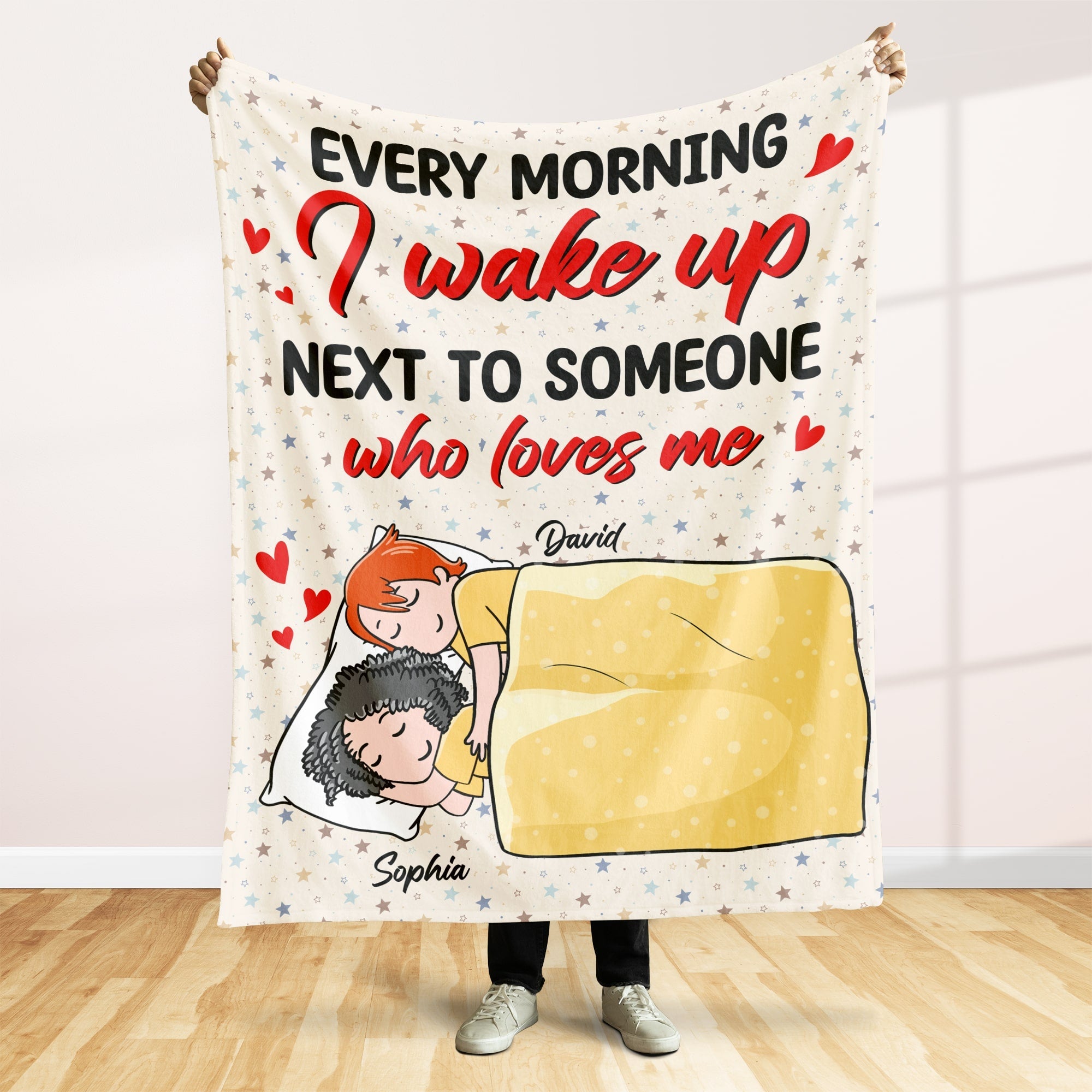 Personalized Couple Blanket: Every Morning I Wake Up Next To Someone Who Loves Me Blanket PopCulturePrints