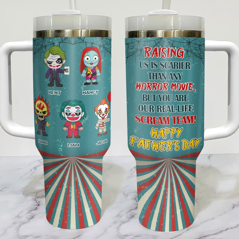 Personalized Horror-Themed Tumbler for Dad - Father's Day Gift Tumbler Cup PopCulturePrints