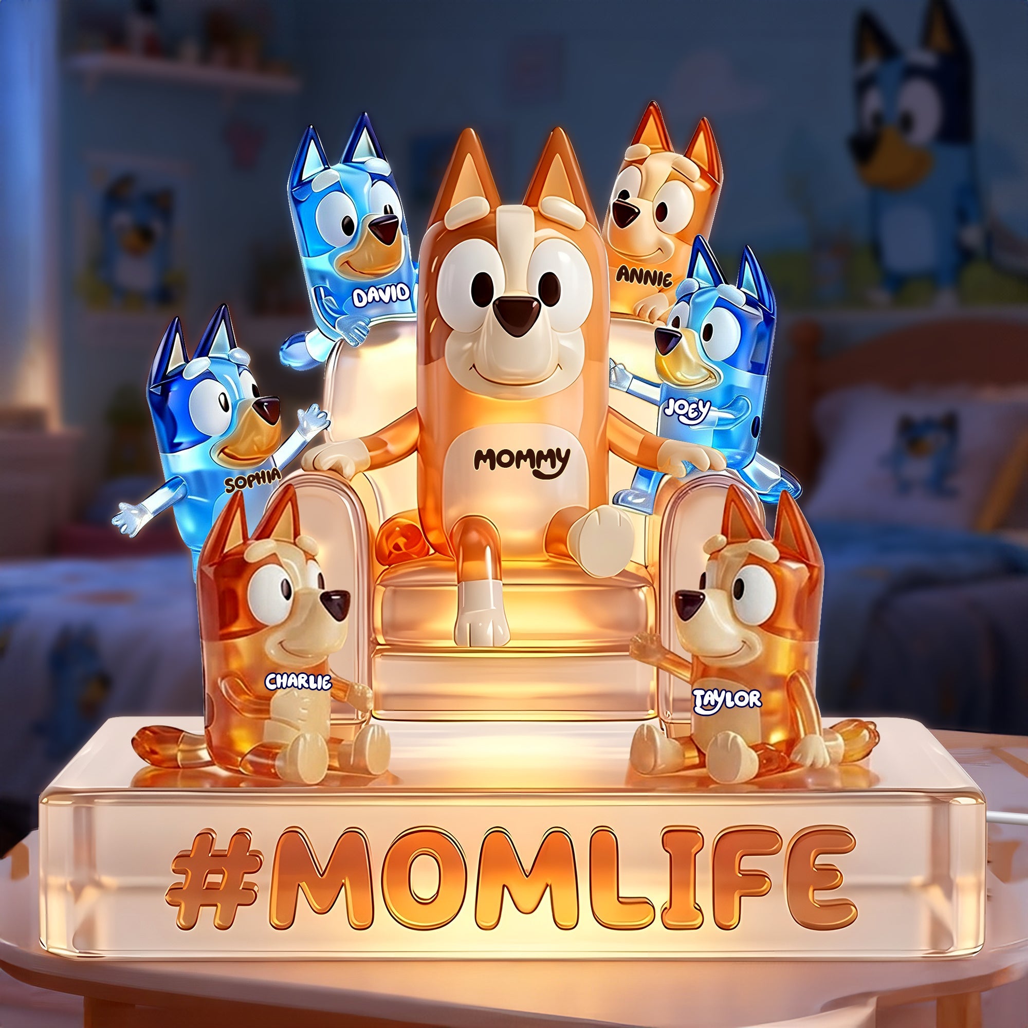 "Celebrate Mom with Love!" - Personalized Mom Life Acrylic Light Box - Custom Gifts for Moms, Grandmas & More