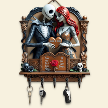 Load image into Gallery viewer, &quot;Love&#39;s Eternal Key Hanger&quot; - Unique Couple Wood Key Holder, Personalized Gift for Couples Wood Sign PopCulturePrints
