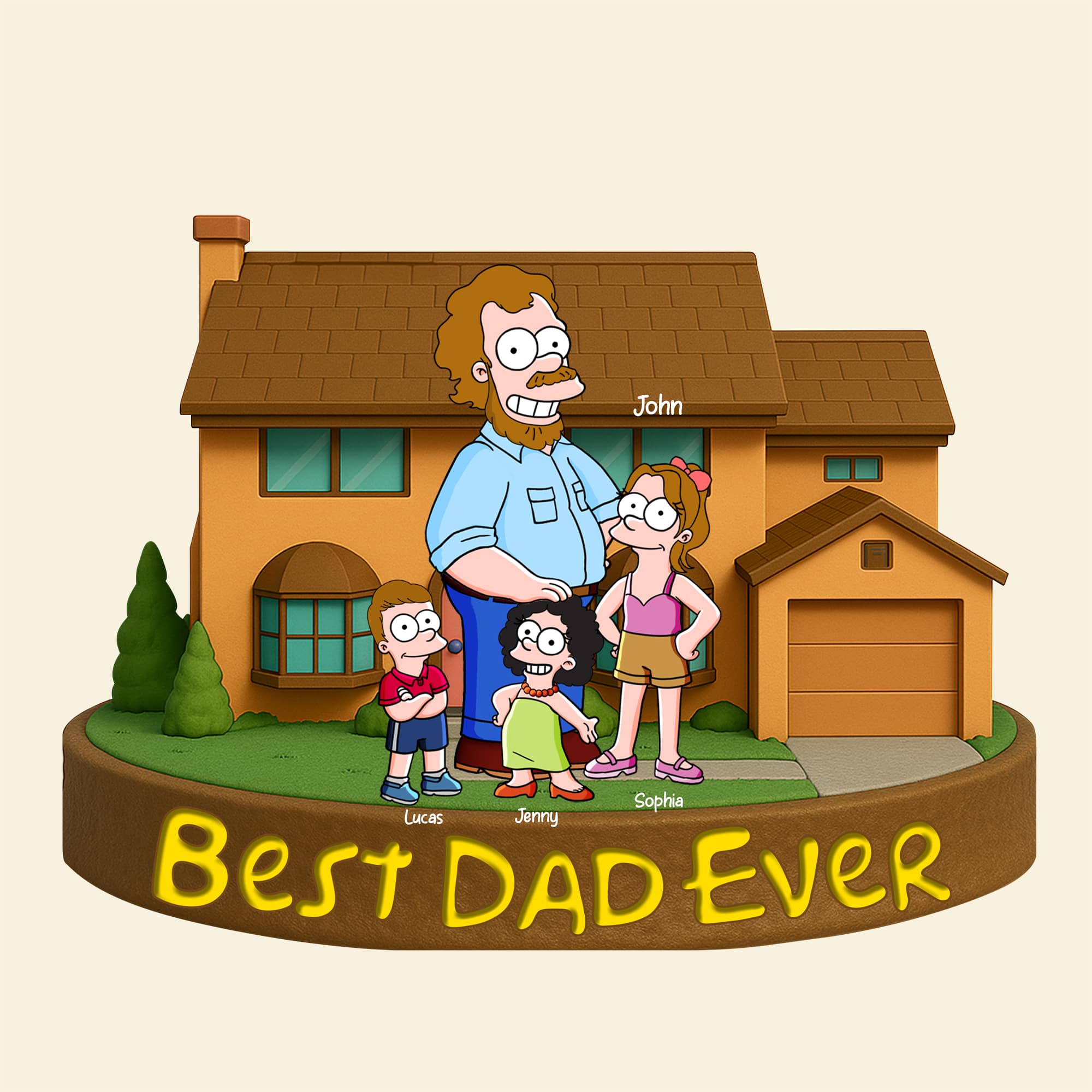 Best Dad Ever - Personalized Plaque for Father's Day & Special Occasions Shaped Plaques PopCulturePrints