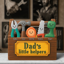 Load image into Gallery viewer, &quot;Daddy&#39;s Little Helpers&quot; - Personalized Acrylic Plaque - Custom Gift for Dad, Grandpa, and Kids Shaped Plaques PopCulturePrints
