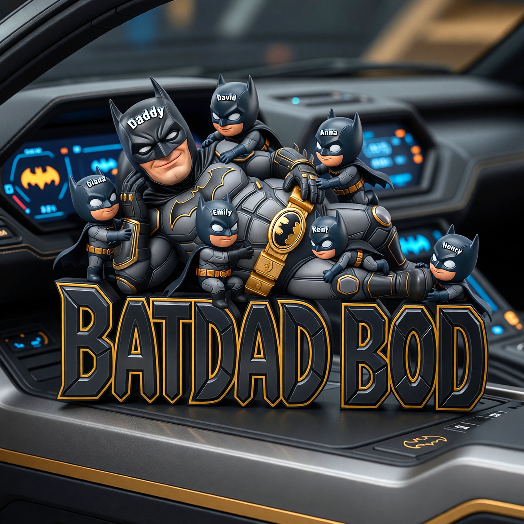"Because Dad is a Hero!" - Legendary Dad Squad Acrylic Plaque - Personalized Gift for Dad, Grandpa and Other Special Men Shaped Plaques PopCulturePrints