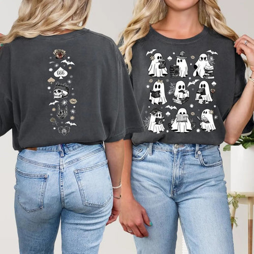 “Boo-ks and Spirits Unite!” - Bookish Ghosts Shirt - Custom Gift for Book Lovers Shirts PopCulturePrints