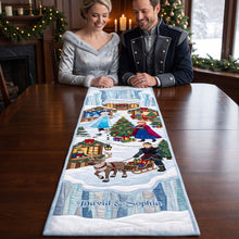 Load image into Gallery viewer, "Celebrate the Magic of Winter!" - Festive Winter Village Table Runner - Personalized Gift for Family and Friends
