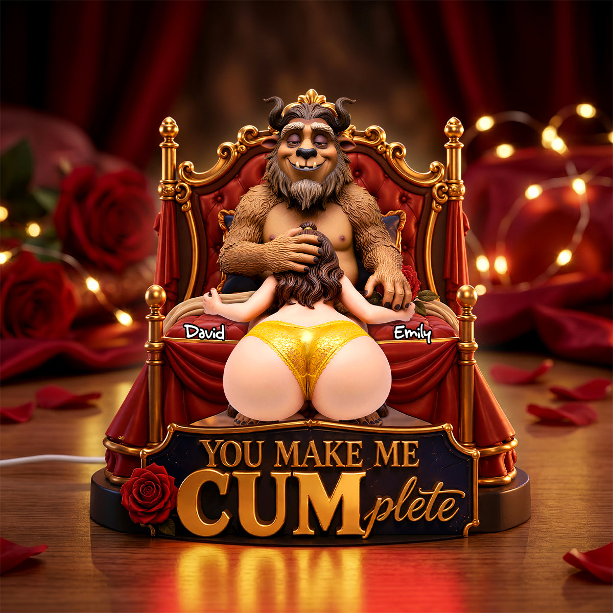 You Make Me CUMplete - Personalized Naughty Couple Acrylic Light Box Light Box PopCulturePrints
