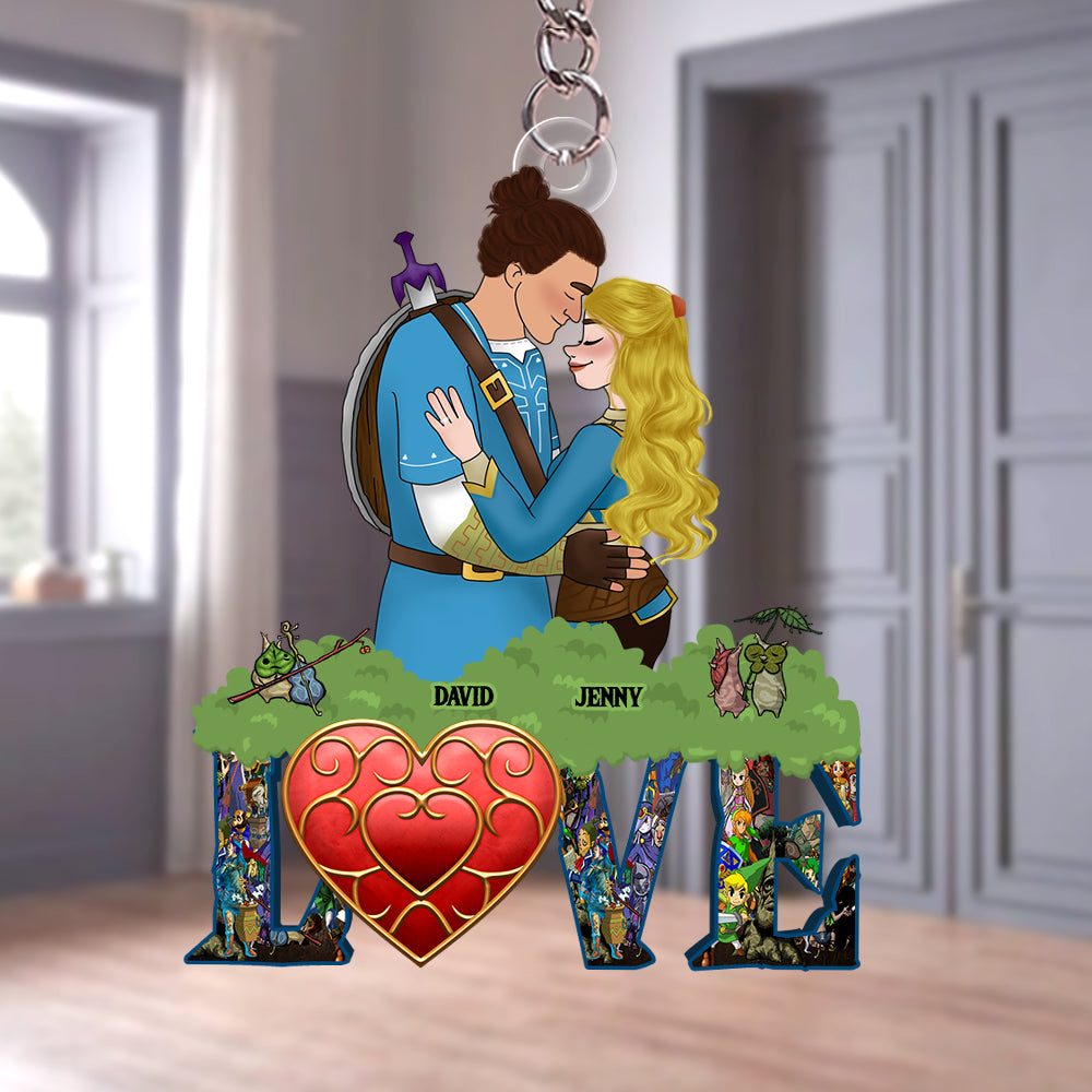 Personalized Couple Keychain - Gamer Love Edition