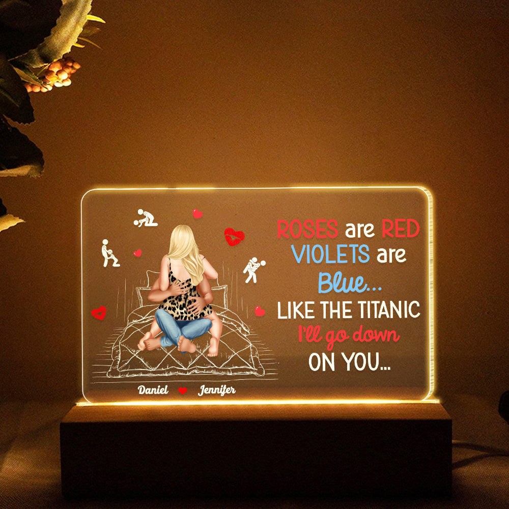 Personalized LED Light - Roses Are Red for Couples Led Night Light PopCulturePrints