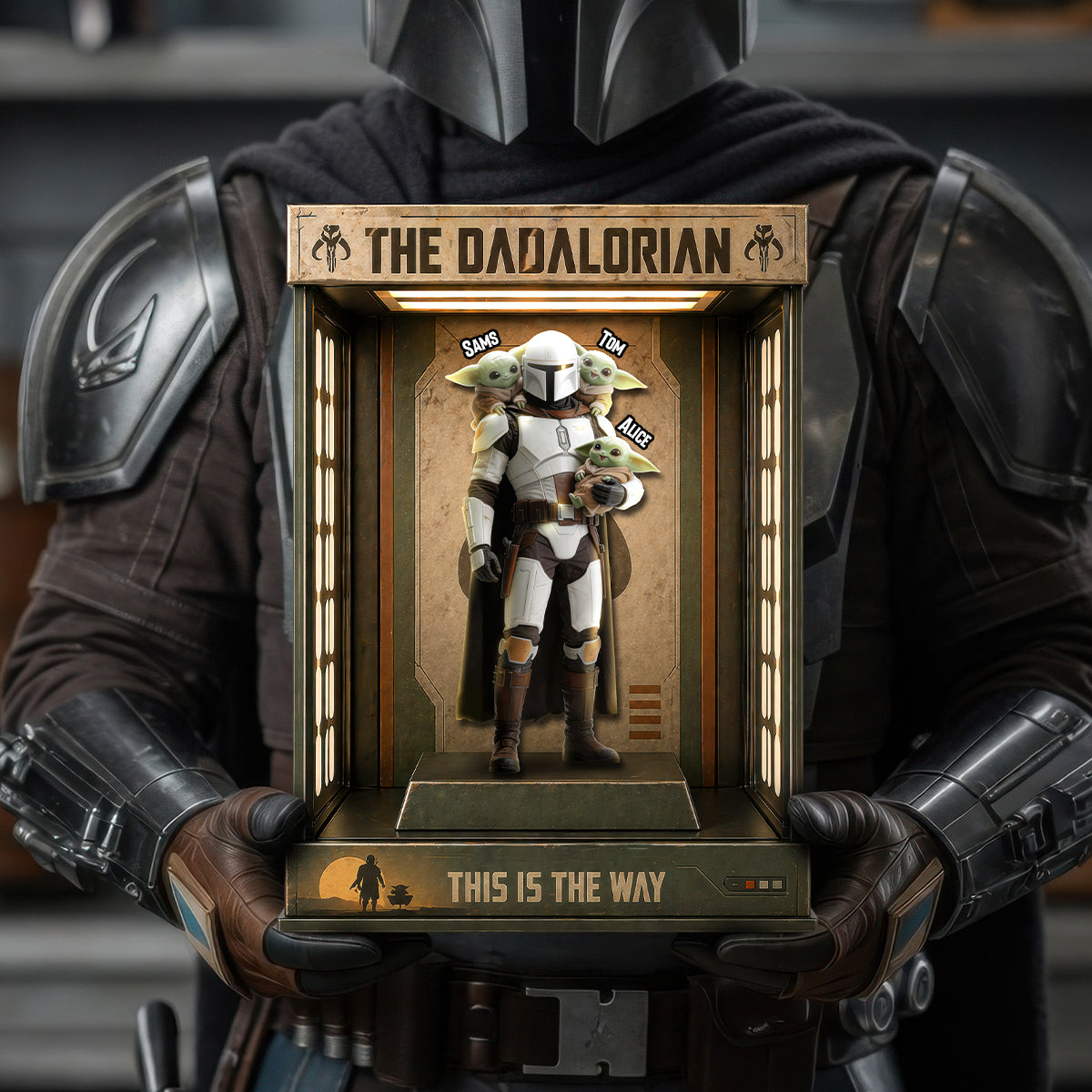 "The Dadalorian: A Hero for Every Dad" - Futuristic Dad Acrylic Plaque - Personalized Gift for Dads & Grandpas Shaped Plaques PopCulturePrints