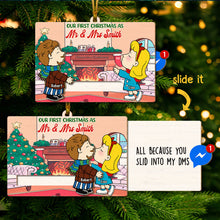 Load image into Gallery viewer, Personalized Christmas Wooden Ornament for Couples - Valentine’s Day Gifts Ornament PopCulturePrints
