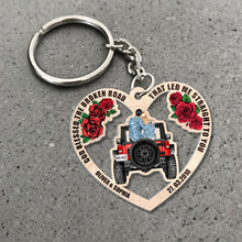 Load image into Gallery viewer, Personalized Romantic Heart-Shaped Keychain - Couple&#39;s Names and Anniversary Date
