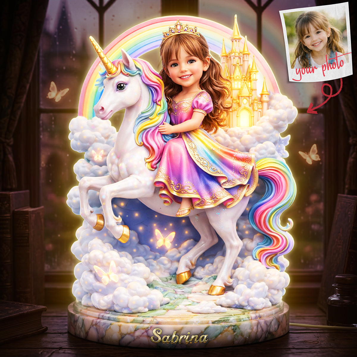 Embrace the Magic – Little Princess Acrylic Light Box - Custom Photo Gift for Kids Light Box PopCulturePrints
