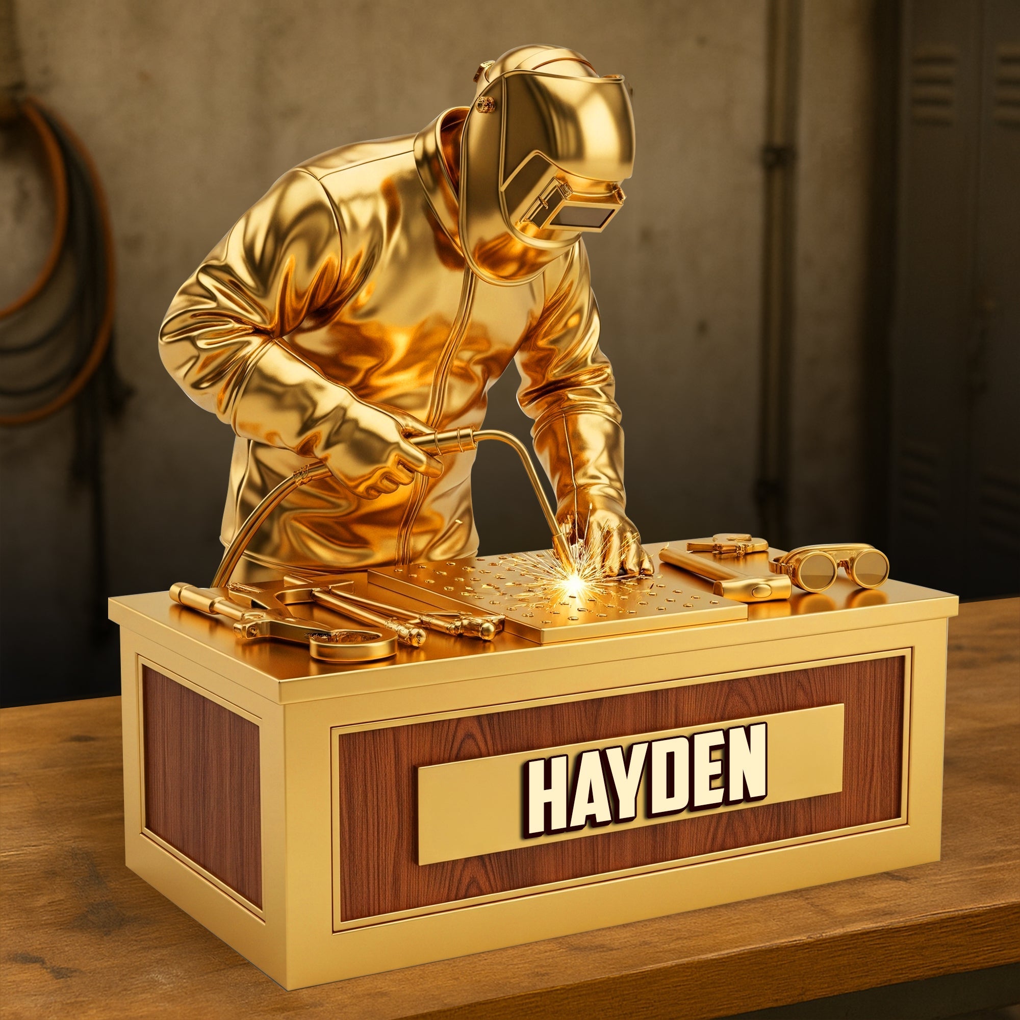 “Crafting Dreams: For the Master Welder” - Proud Skilled Welder Acrylic Plaque, Personalized Gifts for Welding Enthusiasts Shaped Plaques PopCulturePrints