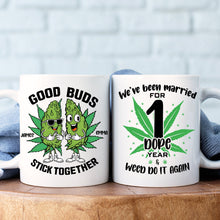 Load image into Gallery viewer, Personalized Couple Coffee Mug - Good Buds Theme Coffee Mug PopCulturePrints

