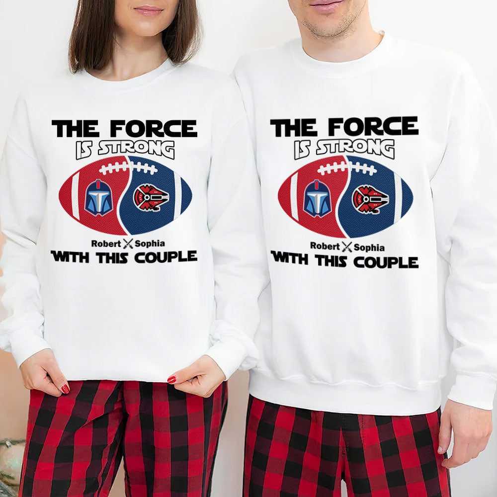 Personalized Couple Football Team Shirts - The Force Design