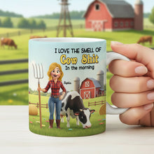 Load image into Gallery viewer, "I Love the Smell of Cow Shit in the Morning" - Personalized Cow Farmer Coffee Mug - Unique Gift for Farmers Coffee Mug PopCulturePrints
