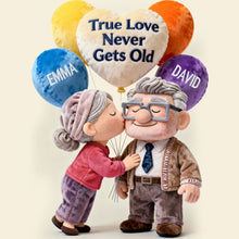 Load image into Gallery viewer, True Love Never Gets Old - A Lifetime Of Love Shaped Pillow - Personalized Gifts For Couples Pillow PopCulturePrints
