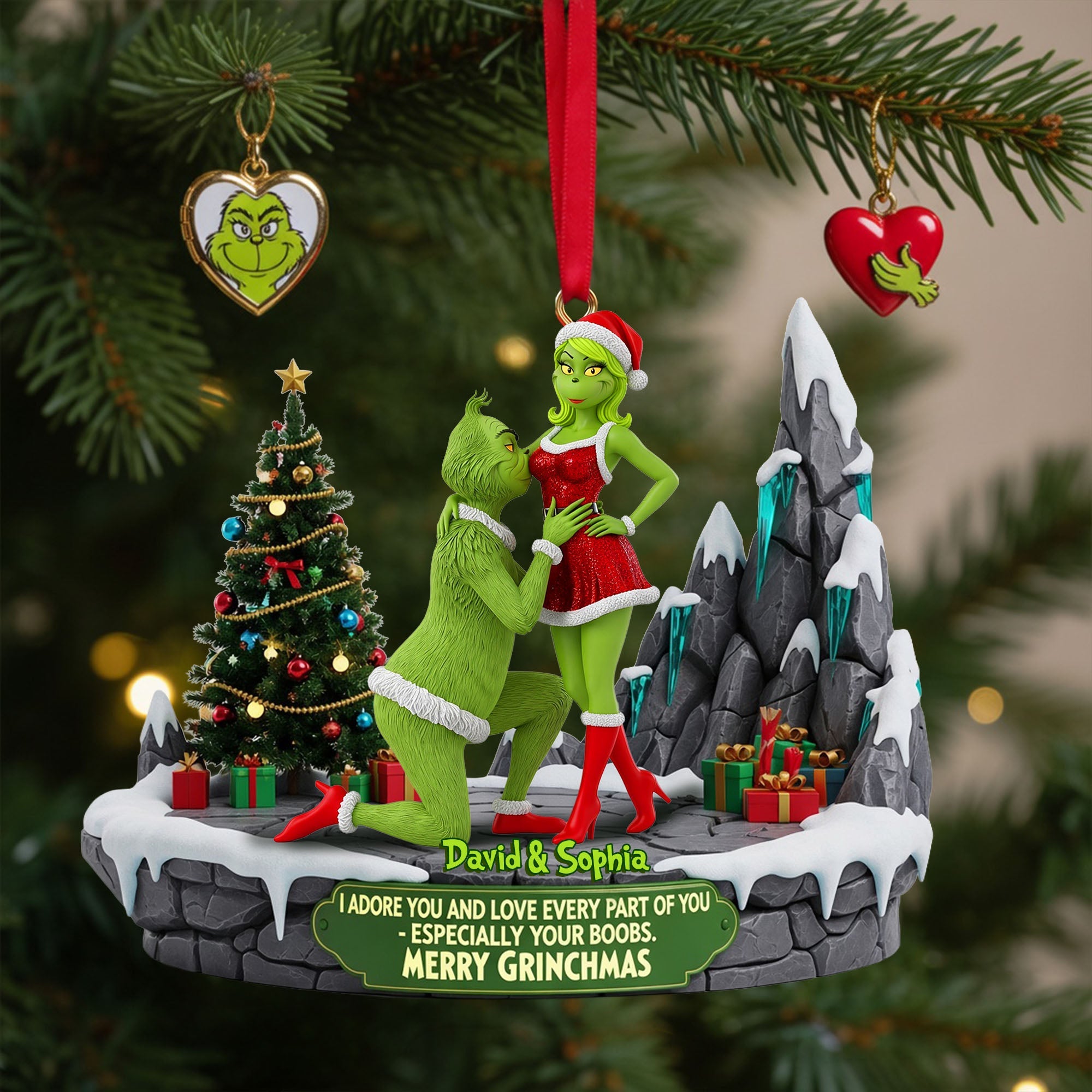 “I Adore You and Love Every Part of You” - Nasty Couple Ornament - Personalized Christmas Gift for Couples, Friends, and Family