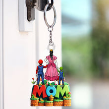 Load image into Gallery viewer, “Celebrate Your Super Mom!” - Personalized Mushroom Mom Keychain for All Amazing Moms Keychains PopCulturePrints
