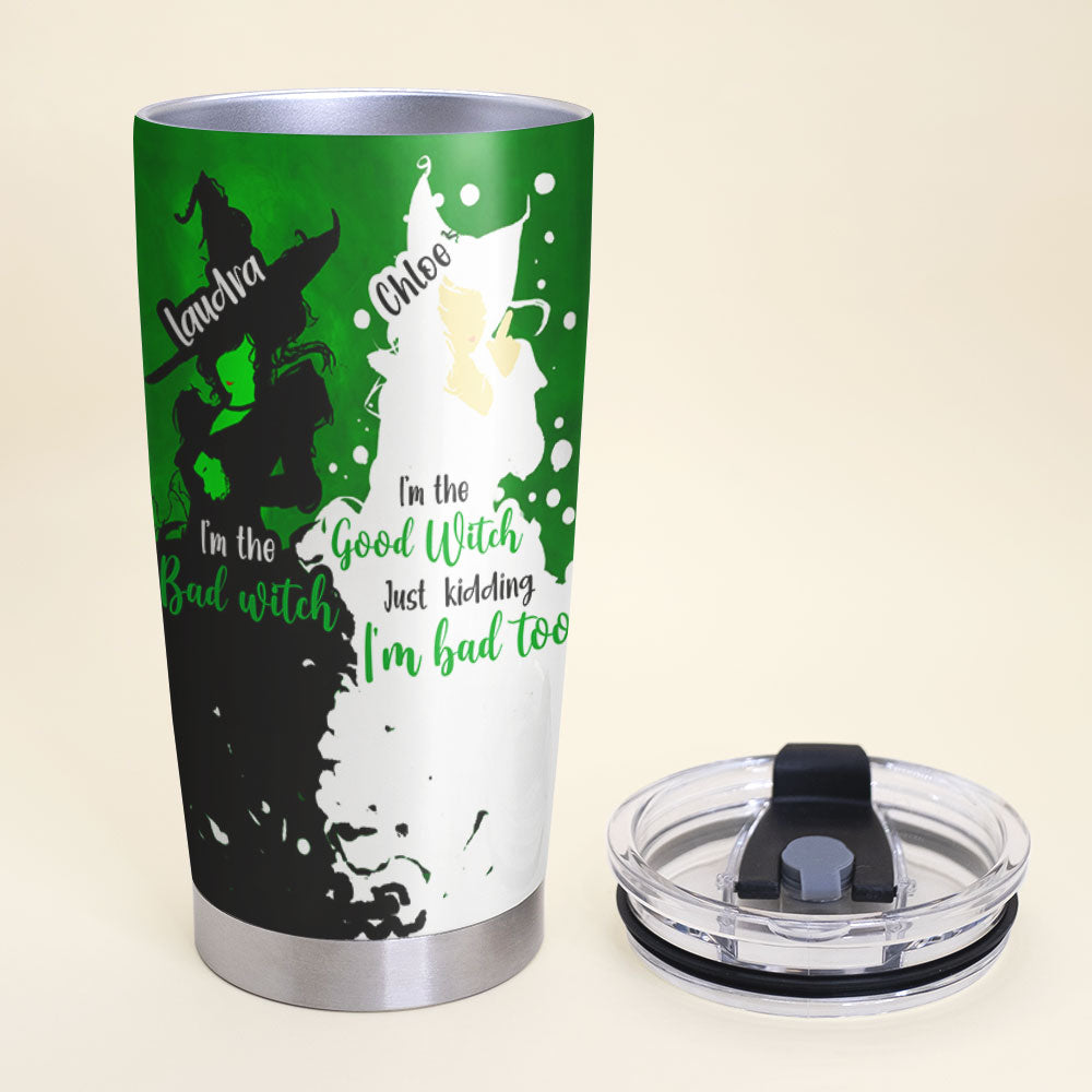 Personalized Wicked Friendship Tumbler - Good and Bad Witch Design Tumbler Cup PopCulturePrints