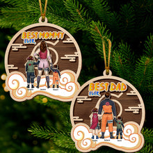 Load image into Gallery viewer, Personalized &#39;Best Dad Ever&#39; Anime Inspired Wood Ornament Ornament PopCulturePrints
