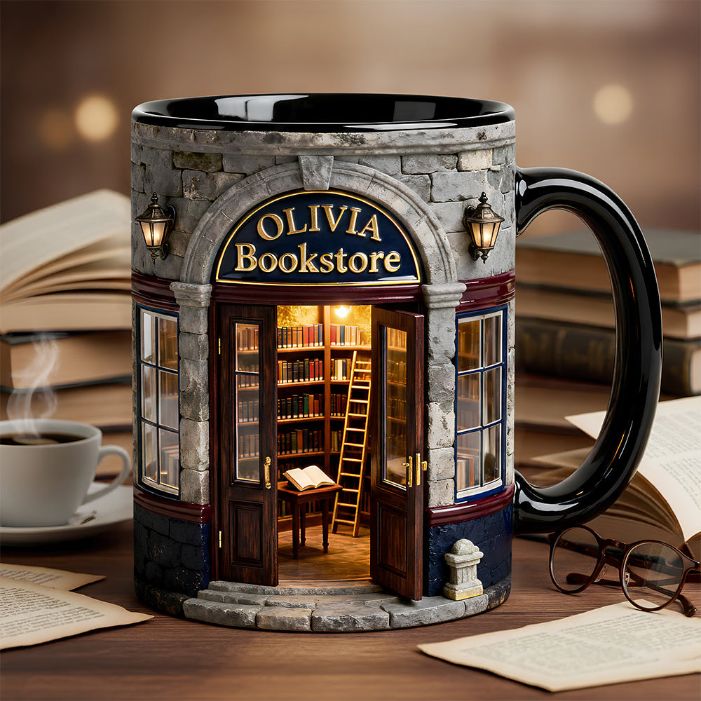 Quote: "For the Love of Books" - Bookstore Accent Mug, Personalized Gift for Book Lovers Coffee Mug PopCulturePrints