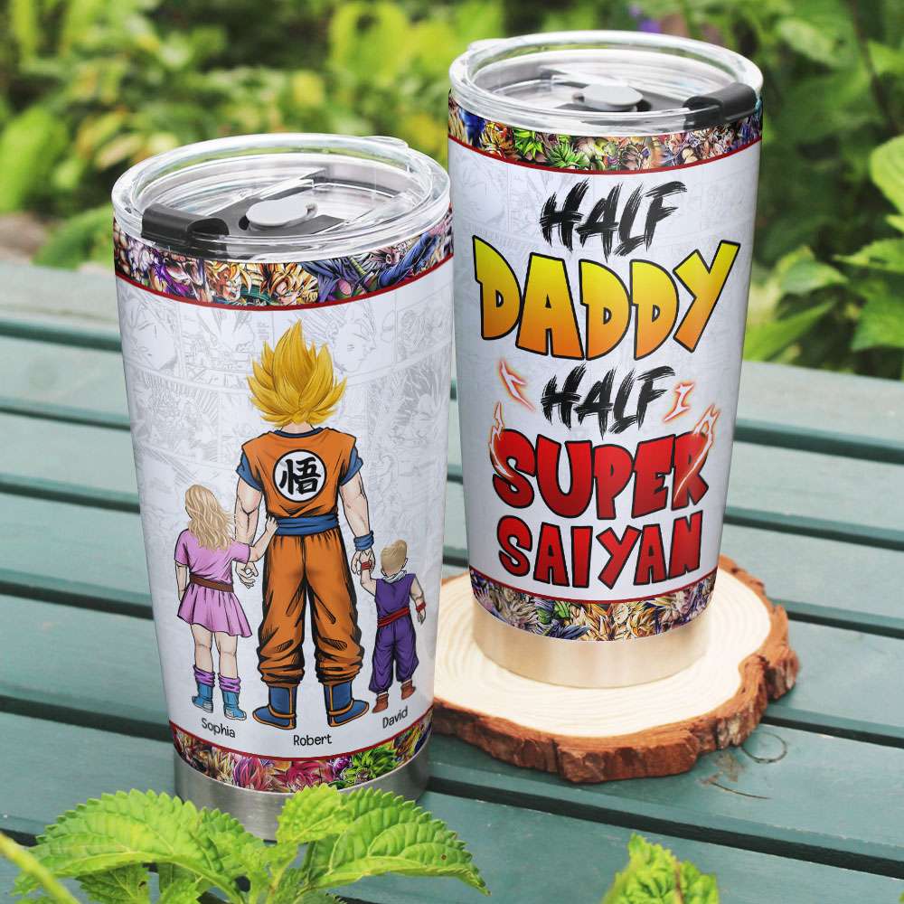 Personalized Half Daddy Half Super Saiyan Tumbler