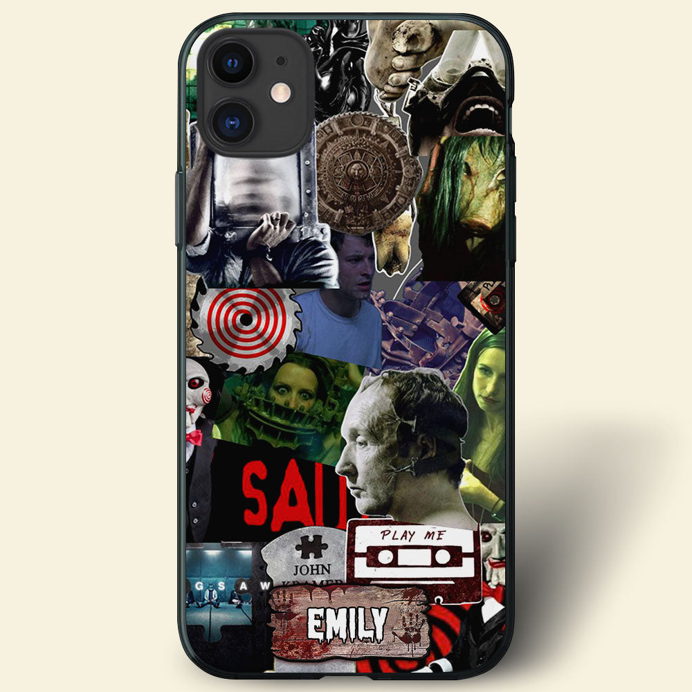 Personalized Halloween Horror Movie Character Phone Case - Customizable Name