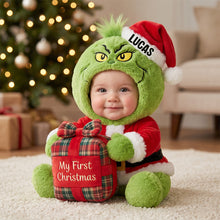 Load image into Gallery viewer, Baby First Christmas Lovely Mischief Pillow - Custom Photo Christmas Gifts For Kids 02pgtn141026 Pillow PopCulturePrints
