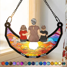 Load image into Gallery viewer, Together On The Moon - Personalized Window Hanging Suncatcher Ornament Suncatcher Ornament PopCulturePrints
