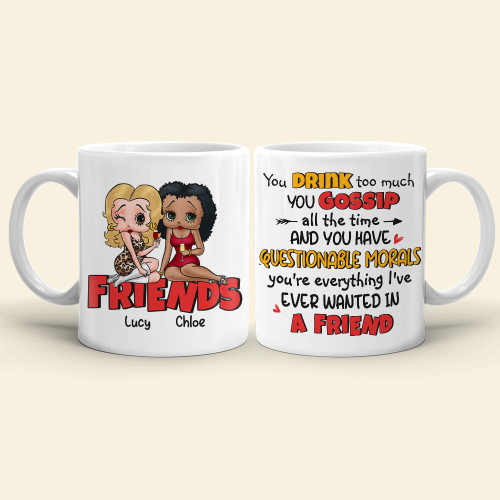 Personalized Best Friend Mug - Quirky Cartoon Design Coffee Mug PopCulturePrints