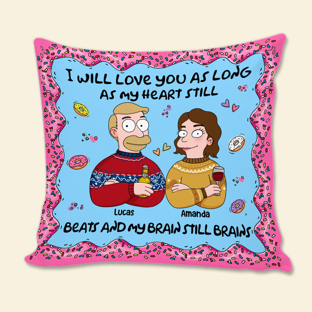 Custom Cartoon Couple Love Pillow - Personalized Valentine's Day Gifts Pillow PopCulturePrints