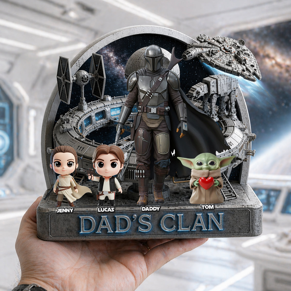 “Conquer With Dad” - Personalized Acrylic Plaque for Dads | Unique Gift for Dads and Grandpas Shaped Plaques PopCulturePrints