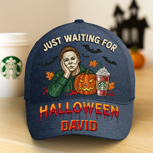 Just Waiting For Halloween - Personalized Slasher Waiting Classic Cap Caps PopCulturePrints