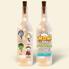 Load image into Gallery viewer, Custom Mom Bottle Lamp - A Funny Superhero Gift for Mothers Bottle Lamp PopCulturePrints
