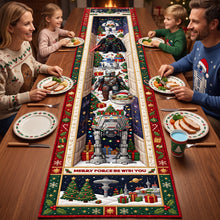 Load image into Gallery viewer, "Celebrate the Holidays with Family Fun!" - Personalized Quilted Table Runner - Custom Gift for Star Wars Fans and Holiday Hosts
