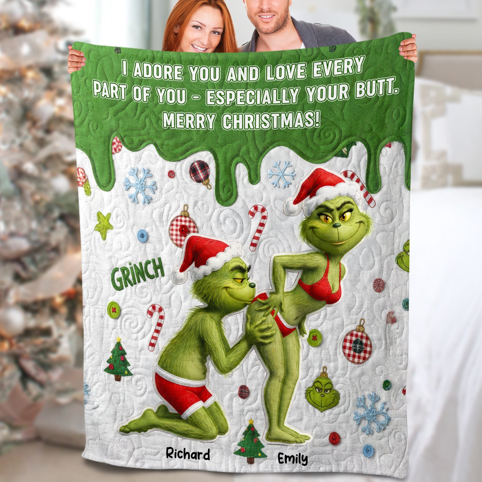 "I Adore You and Love Every Part of You" - Naughty Couple Blanket - Personalized Gift for Couples Blanket PopCulturePrints