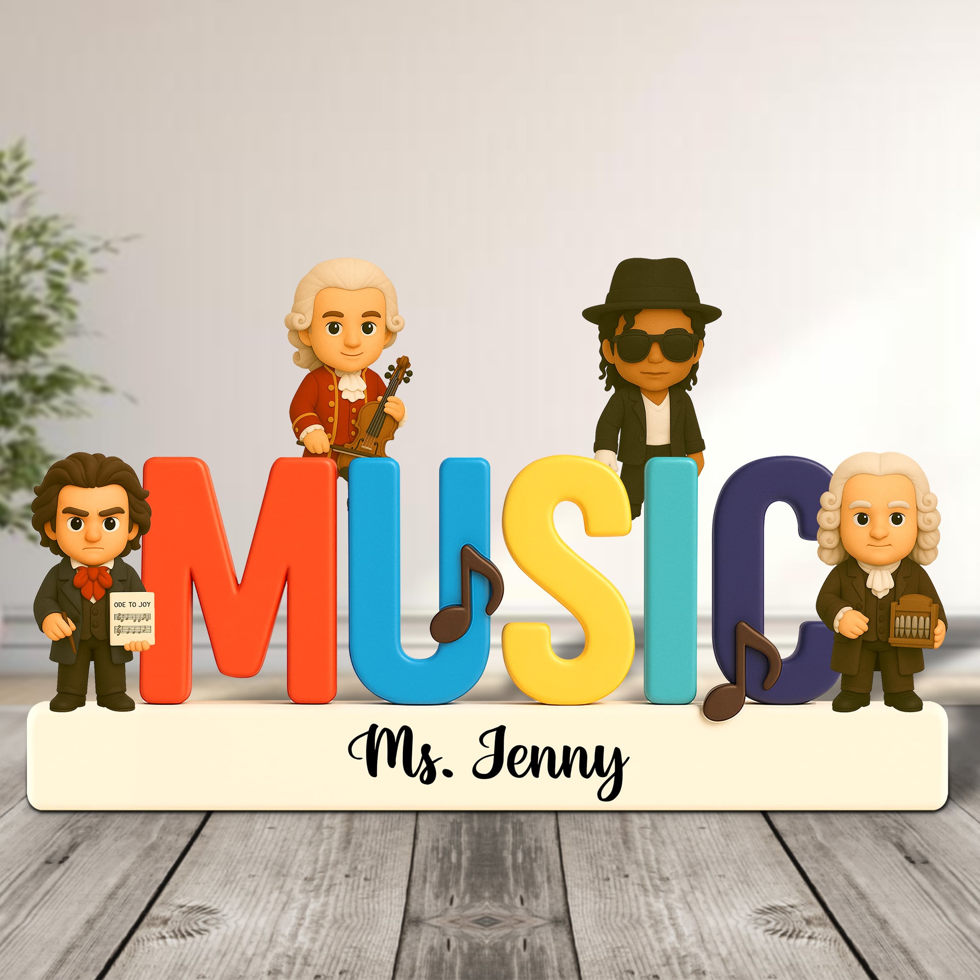 Celebrate Music: Personalized Music Teacher Plaque - Perfect Custom Gift for Music Educators Shaped Plaques PopCulturePrints